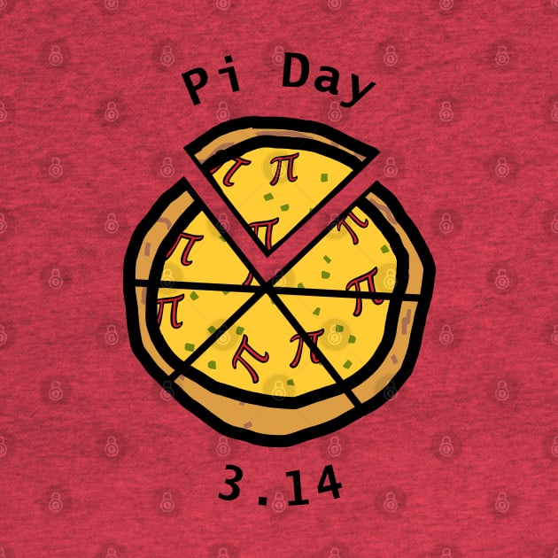 Pi Day 3.14 Pizza Topped with Pi Symbol by ellenhenryart